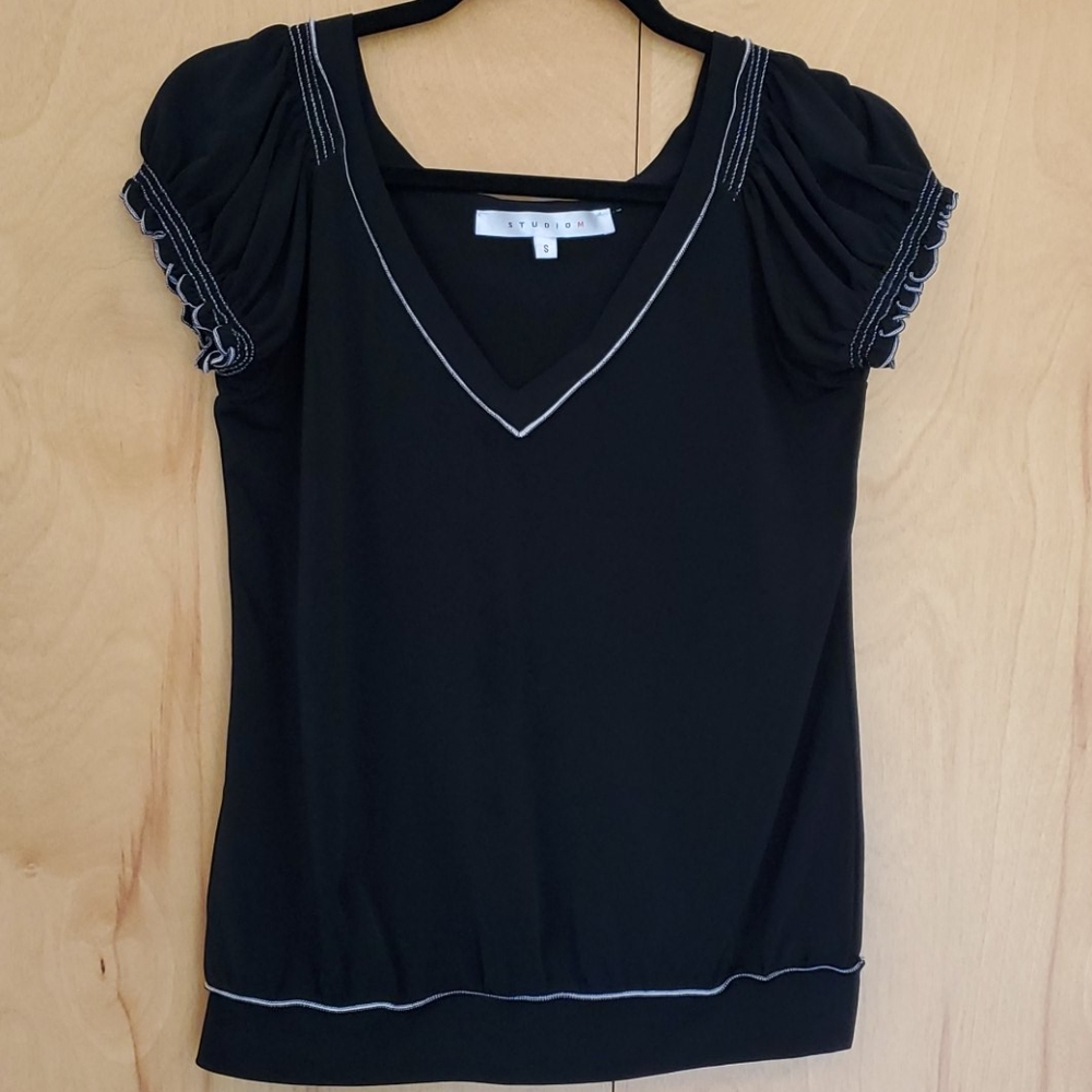 Studio M Black with Cream Stiching Detail